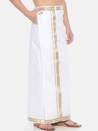 Sethukrishna Men White Solid Readymade Pocket Dhoti | Grocsy