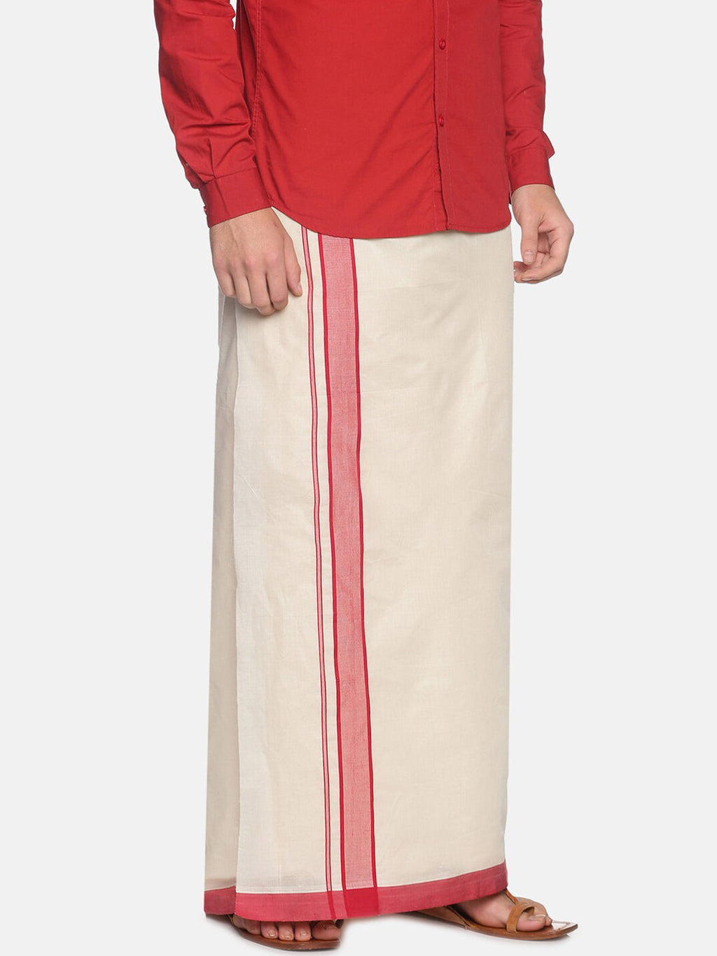 Sethukrishna Off White Traditional Kerala Double Mundu For Men | Grocsy
