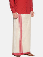 Sethukrishna Off White Traditional Kerala Double Mundu For Men | Grocsy