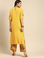 All About You Women Yellow Printed Kurta with Palazzos | Grocsy