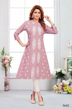 Joban Fashion Heavy Muslin Peach Color Tunic | Grocsy