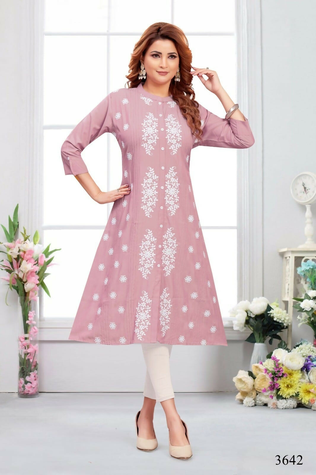 Joban Fashion Heavy Muslin Peach Color Tunic | Grocsy