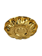 Spillbox Gold Toned Textured Pooja Thali | Grocsy