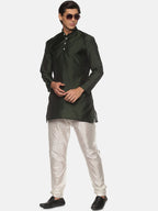 Sethukrishna Mens Green Kurta with Pyjamas | Grocsy