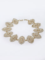 Panash Gold-Toned & White Embellished Hairband | Grocsy