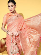 Saree Mall Ethnic Motifs With Woven Design Border Saree | Grocsy
