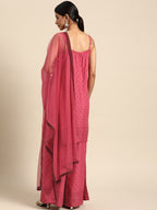 All About You Women Pink Printed Kurta with Palazzos & Dupatta | Grocsy