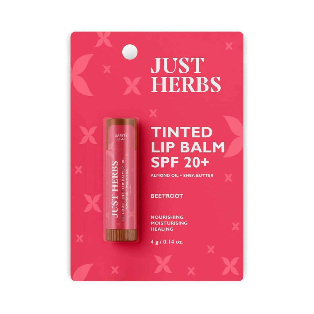 Just Herbs Tinted Beetroot Lip Balm SPF 20+ | Grocsy