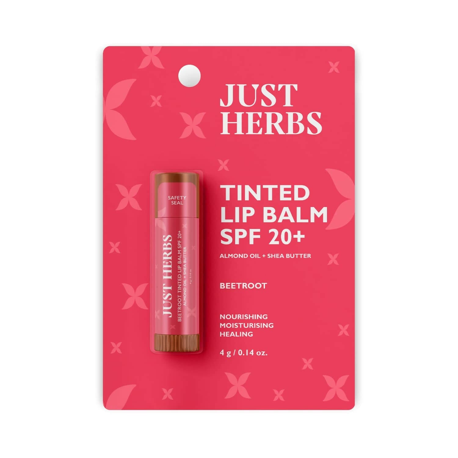 Just Herbs Tinted Beetroot Lip Balm SPF 20+ | Grocsy