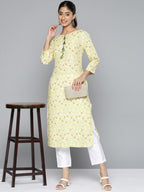 HERE&NOW Floral Printed Gotta Patti Kurta | Grocsy