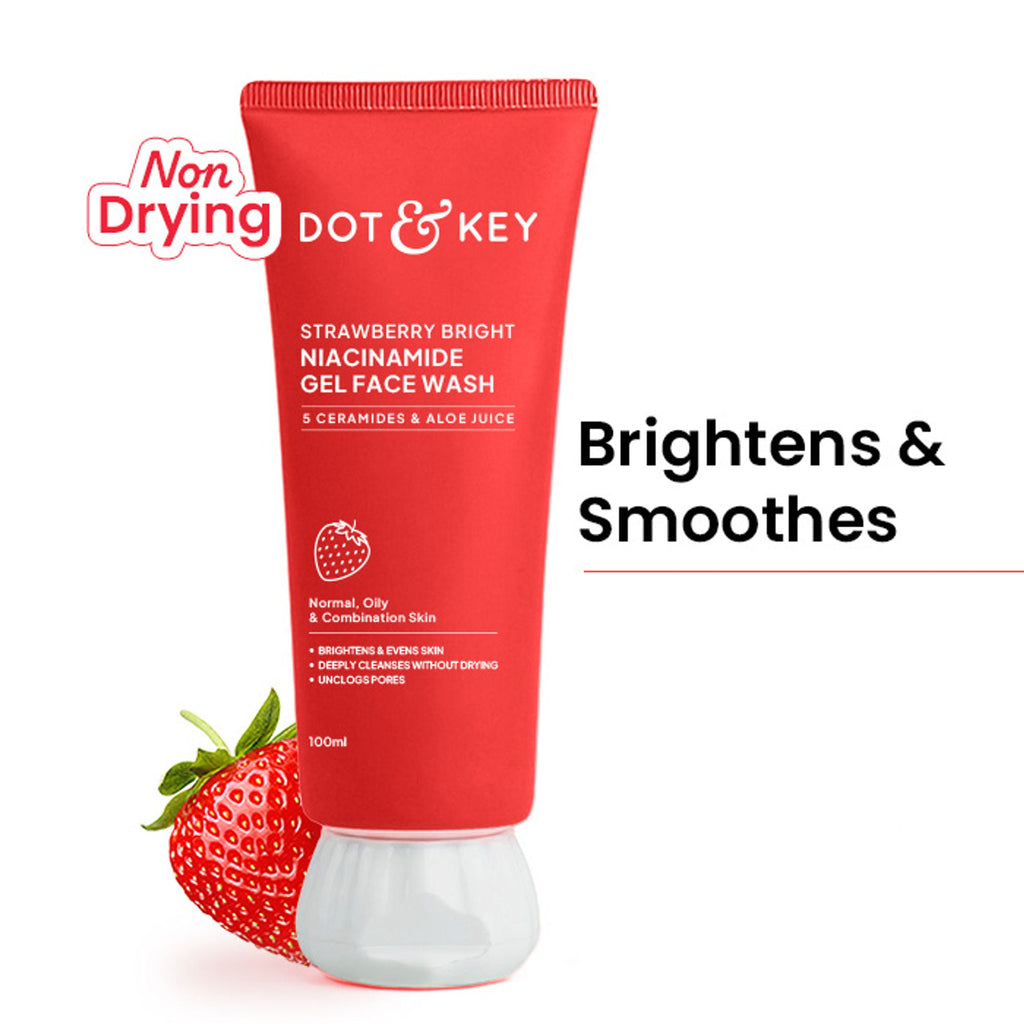 Dot & Key Strawberry Bright Niacinamide Gel Face Wash | Grocsy