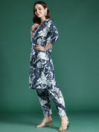 Indo Era Floral Printed Pure Cotton Kurta with Trousers | Grocsy