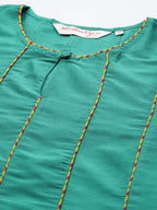 All About You Women Keyhole Neck A-Line Kurta & Dupatta | Grocsy