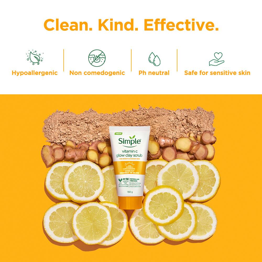 Simple Protect N Glow Vitamin C Glow Clay Scrub | Grocsy