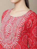 Sangria Bandhani Printed Cotton Kurta | Grocsy
