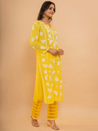HOUSE OF KARI Floral Embroidered Chikankari Kurta | Grocsy