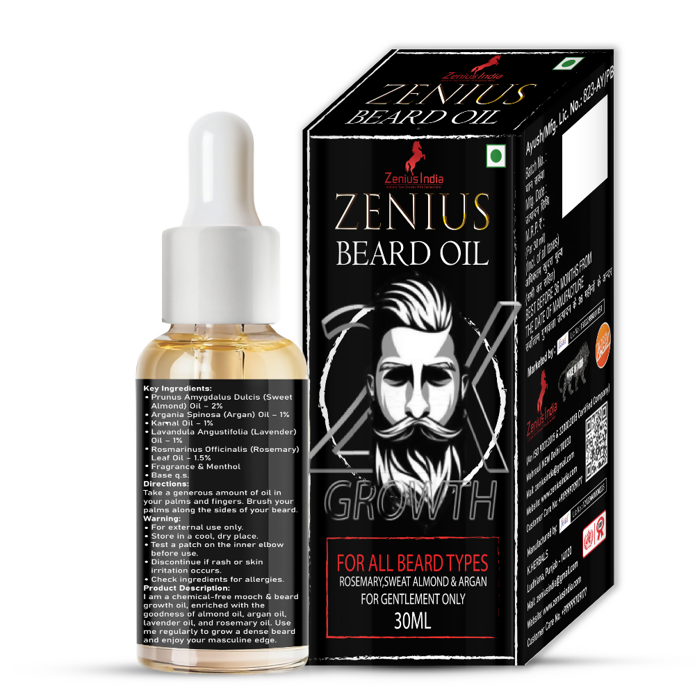 Zenius Beard Oil for Patchy Beard and Hair Growth | Grocsy