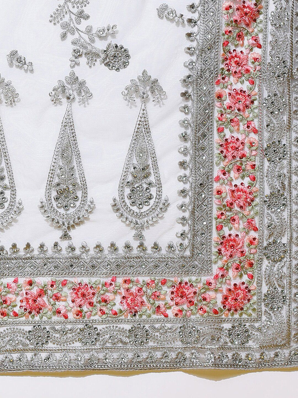 kasee Floral Embroidered Net Saree | Grocsy