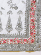 kasee Floral Embroidered Net Saree | Grocsy