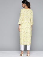 HERE&NOW Floral Printed Gotta Patti Kurta | Grocsy