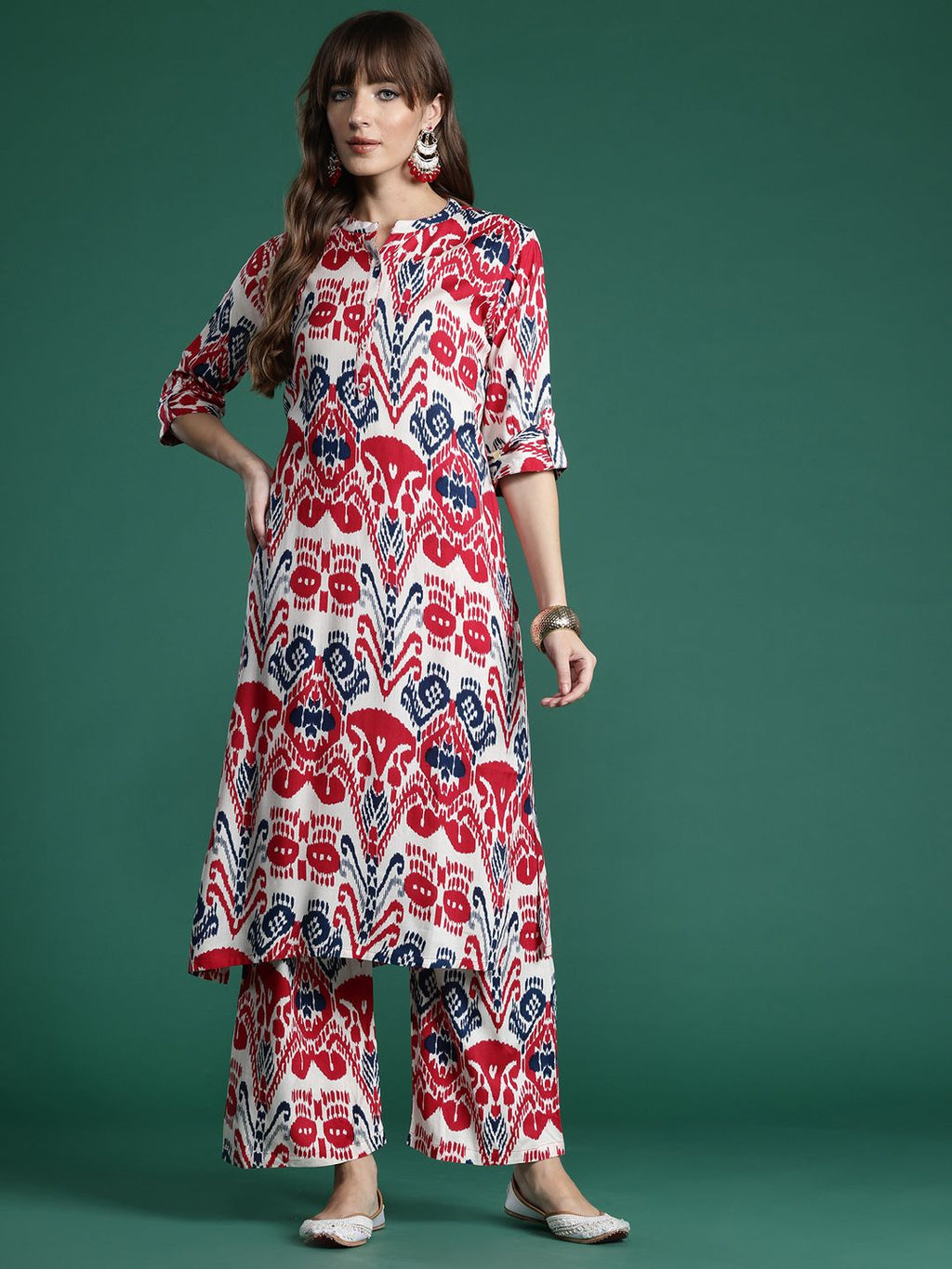 Indo Era Ethnic Motifs Printed Kurta with Palazzos | Grocsy