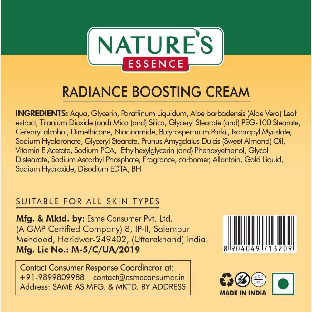 Nature's Essence Facialist Radiance Boosting Cream with 24K Liquid Gold | Grocsy