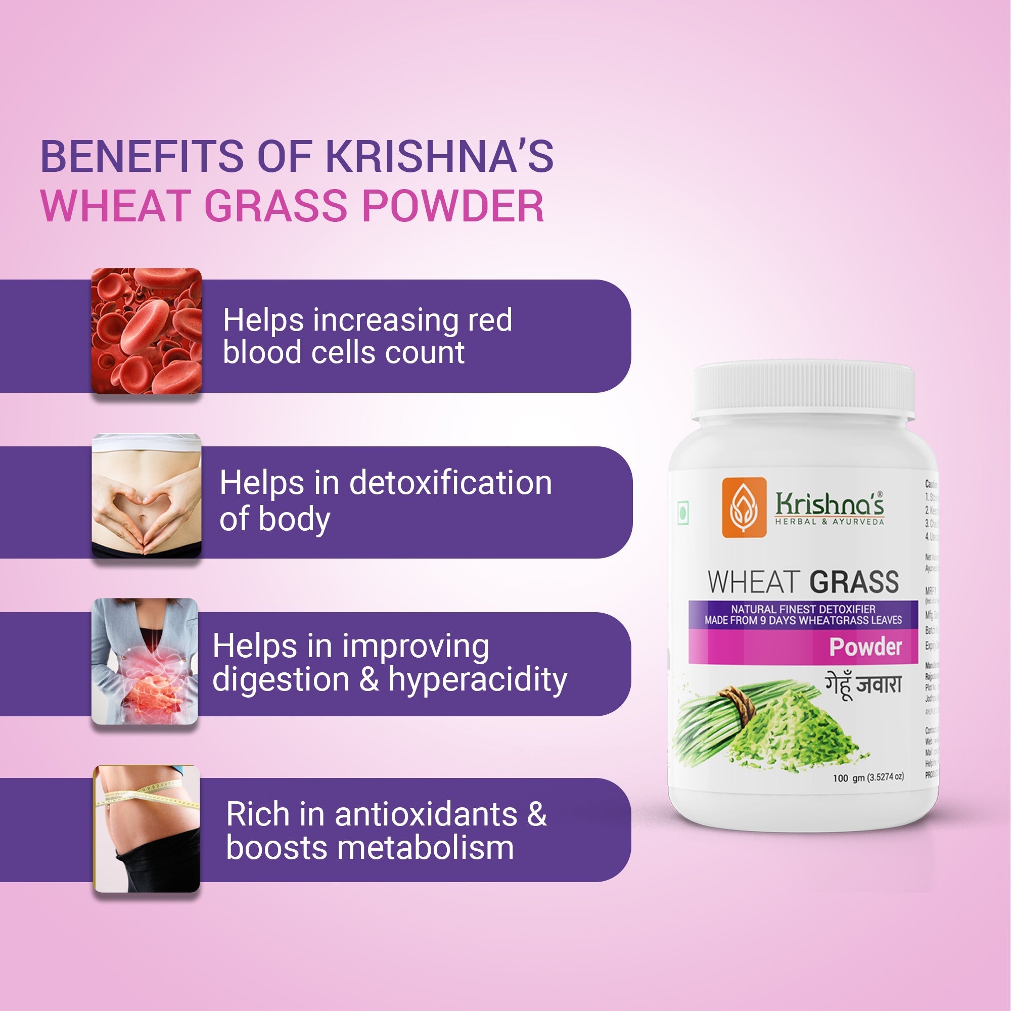 Krishna'S Herbal & Ayurveda Wheatgrass Powder | Grocsy