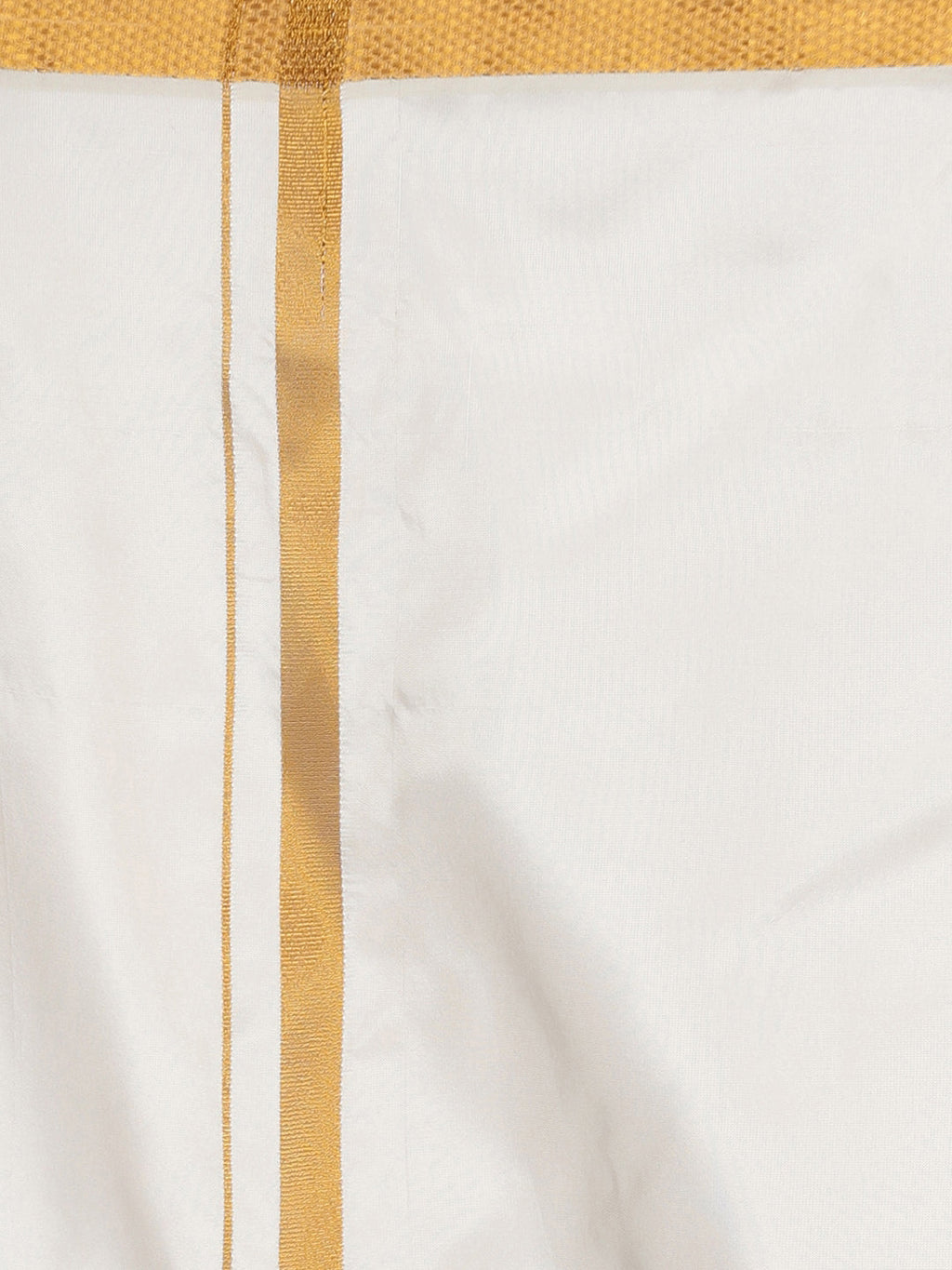 Sethukrishna Men Cream-Coloured Solid Art Silk Dhoti | Grocsy