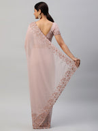 kasee Mauve Polka Dots Embroidered Saree | Grocsy