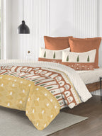 MYTRIDENT Road To Jaipur Brown Cotton 210 TC King Bedsheet & 2 Pillow Covers | Grocsy