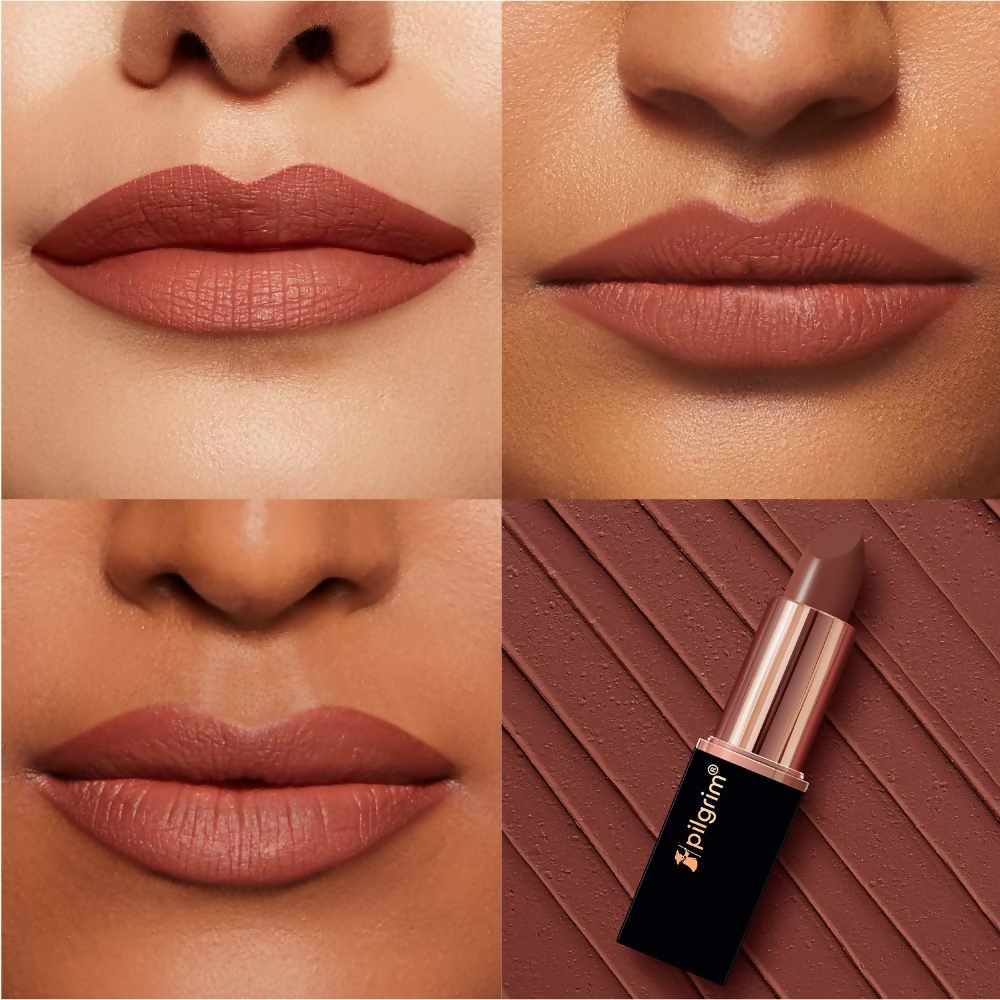 Pilgrim Matte Me Up! Bullet Lipstick - 02 Caramel Guilt | Grocsy