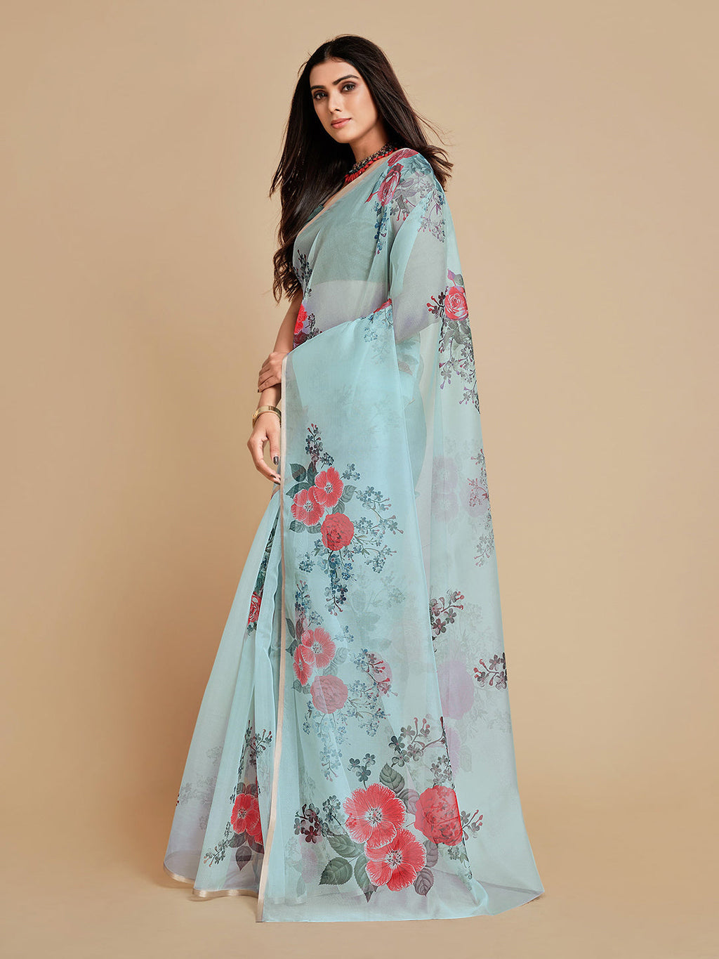 Sangria Women Blue Sarees | Grocsy