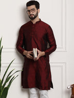 Sojanya Men Maroon Printed Straight Kurta | Grocsy