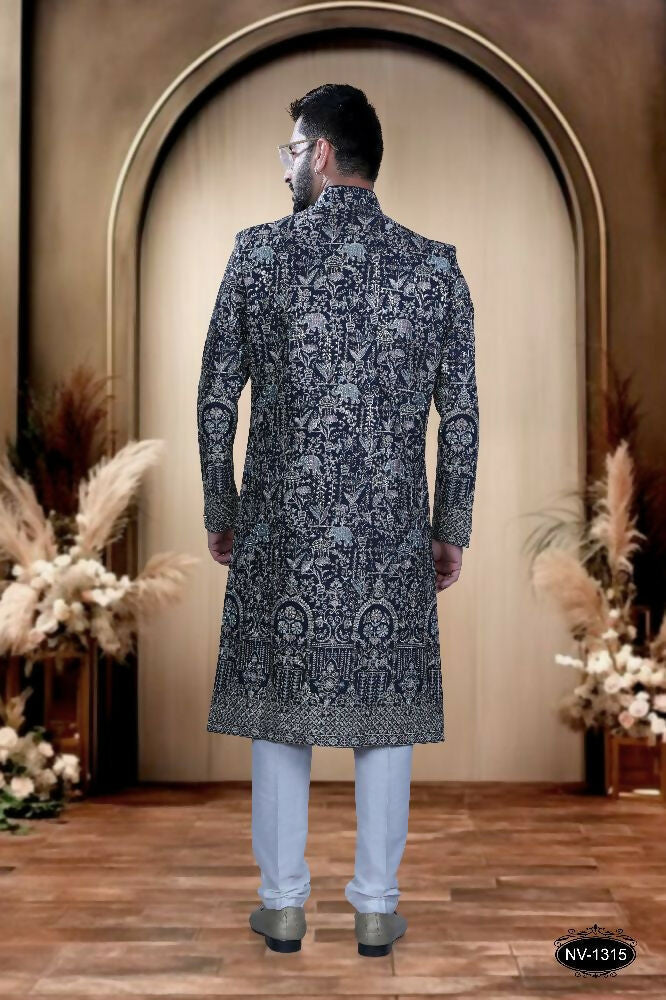 Joban Fashion Men's Blue Base ( Pink & Blue ) TR Kurta with Pyjama | Grocsy