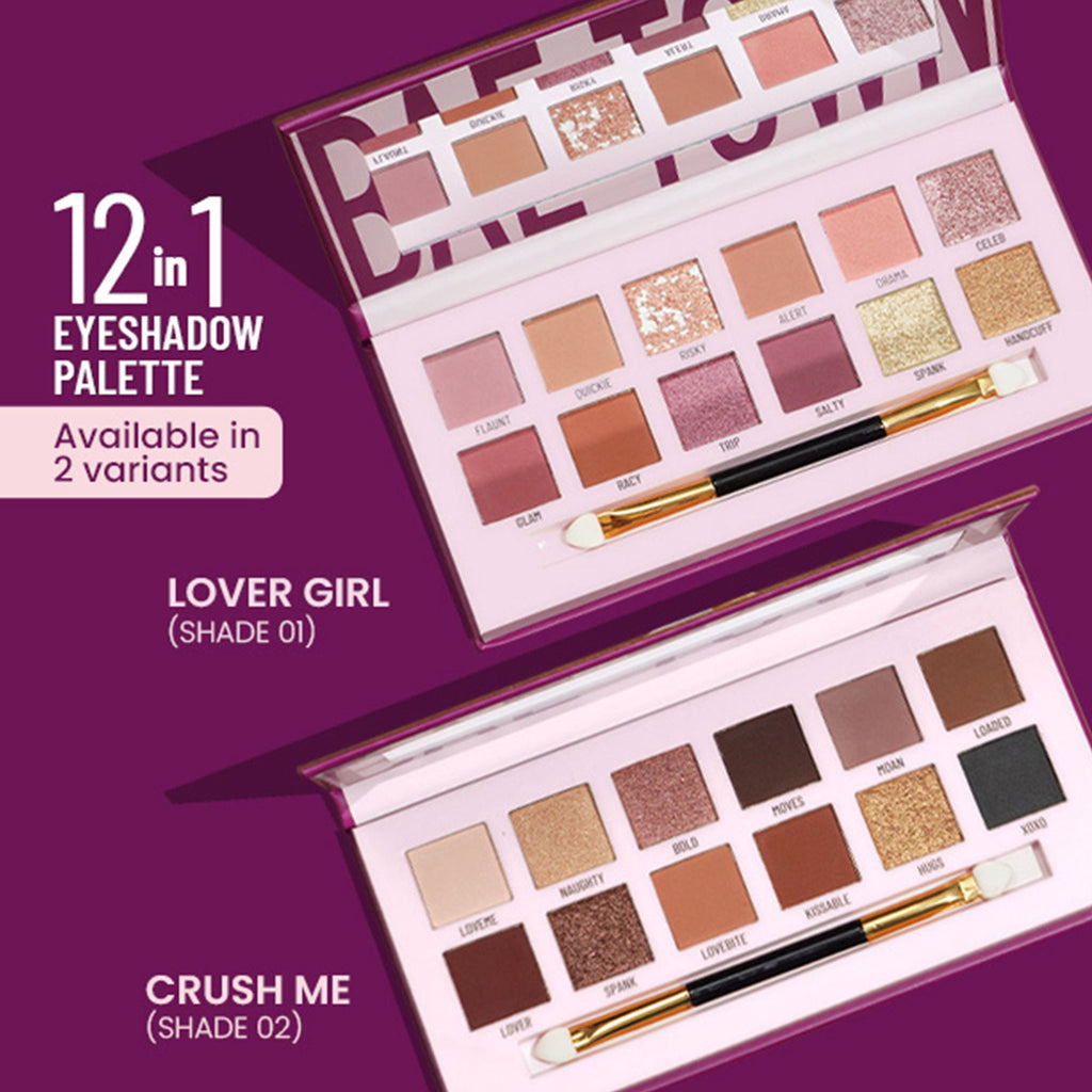 Swiss Beauty Bae Town 12-In-1 Comes Eyeshadow Palette With Eye Brush - 02 Crush Me | Grocsy