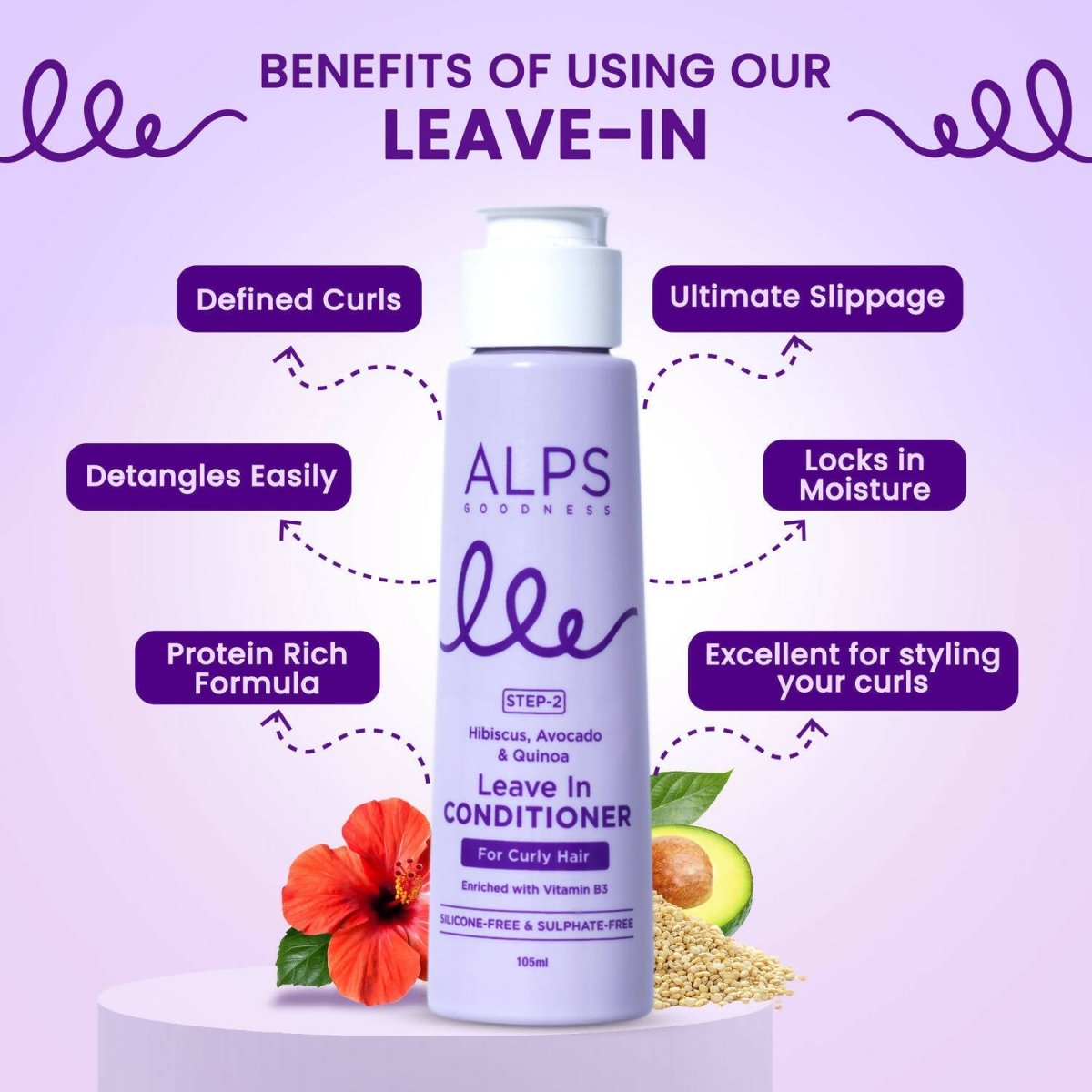 Alps Goodness Hibiscus, Avocado & Quinoa Leave in Conditioner | Grocsy