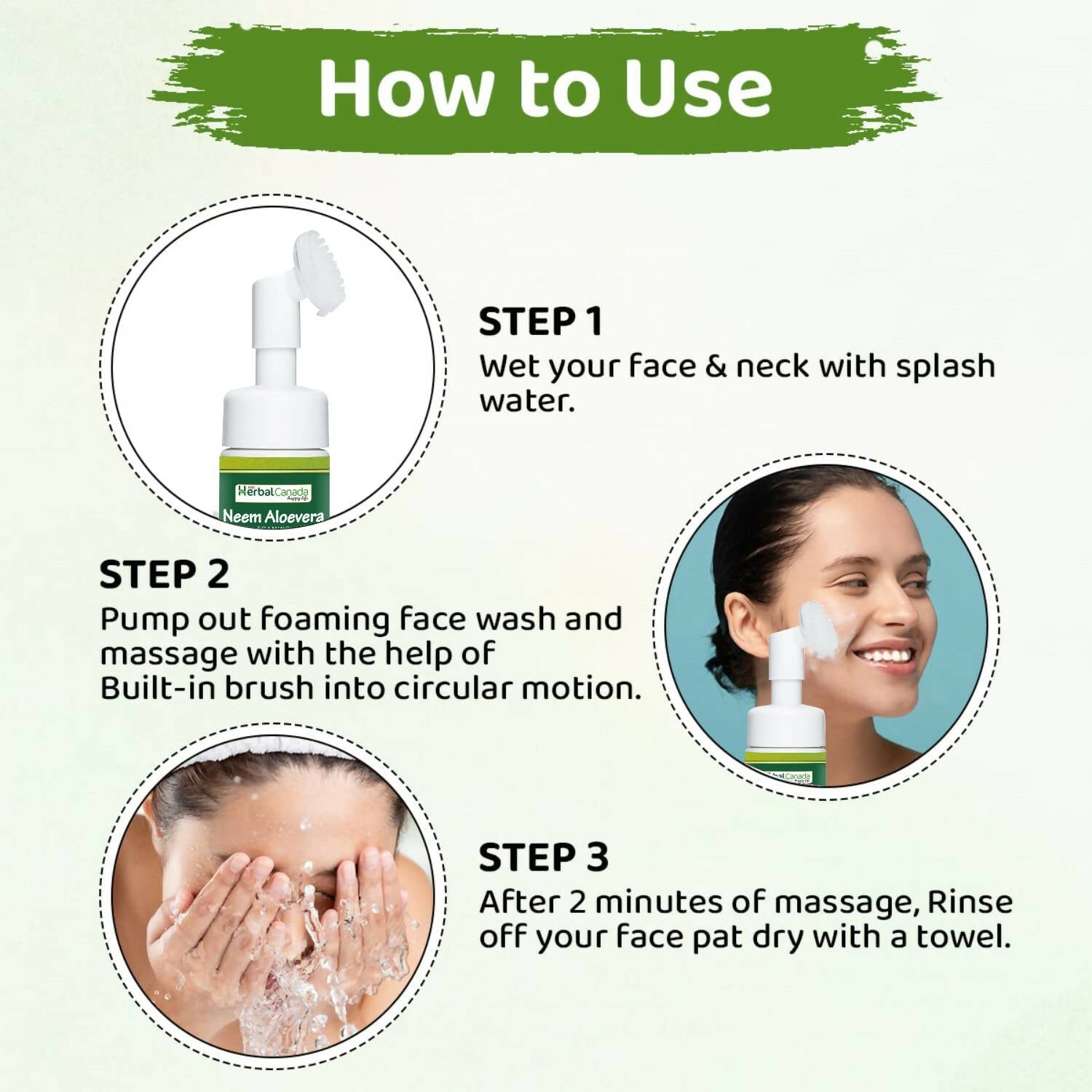 Herbal Canada Neem Aloe Vera Foaming Face Wash | Grocsy