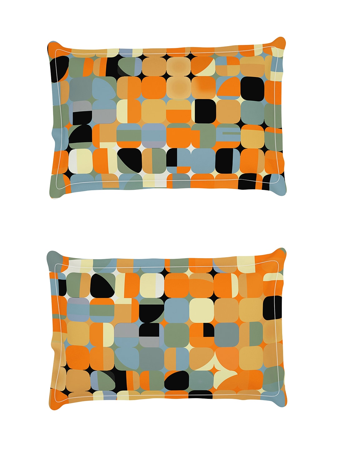 Story@home Arena Rust & Purple Printed 180 TC Bedsheet & Pillow Covers | Grocsy