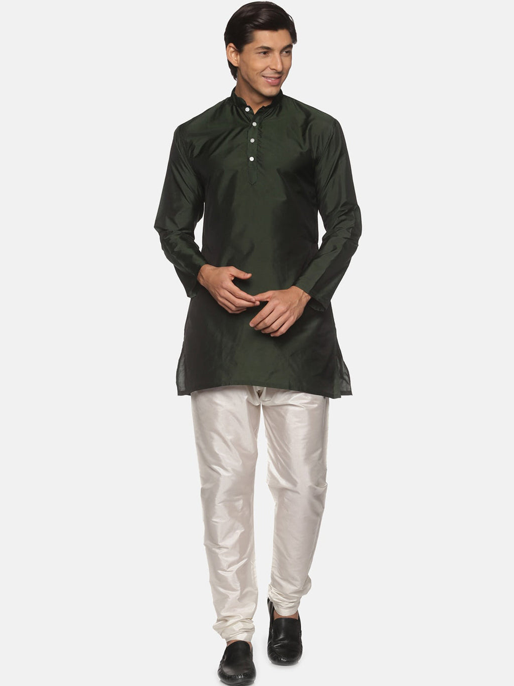 Sethukrishna Mens Green Kurta with Pyjamas | Grocsy