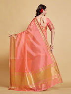 Sangria Woven Design Border Art Silk Banarasi Saree | Grocsy