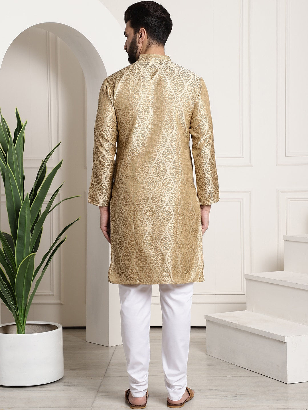 Sojanya Ethnic Motifs Woven Design Regular Kurta With Churidar | Grocsy