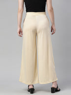 Souchii Beige Knitted Palazzos | Grocsy