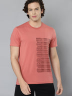 Alcis Men Pink Typography Printed Slim Fit Running T-shirt | Grocsy