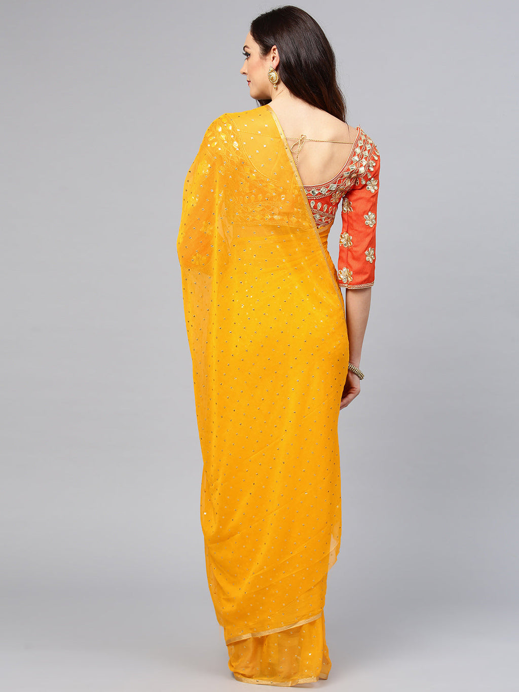 Saree Mall Yellow Embellished Saree | Grocsy