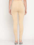 TAG 7 Women Beige & Maroon Pack of 2 Straight Fit Ankle-Length Leggings | Grocsy