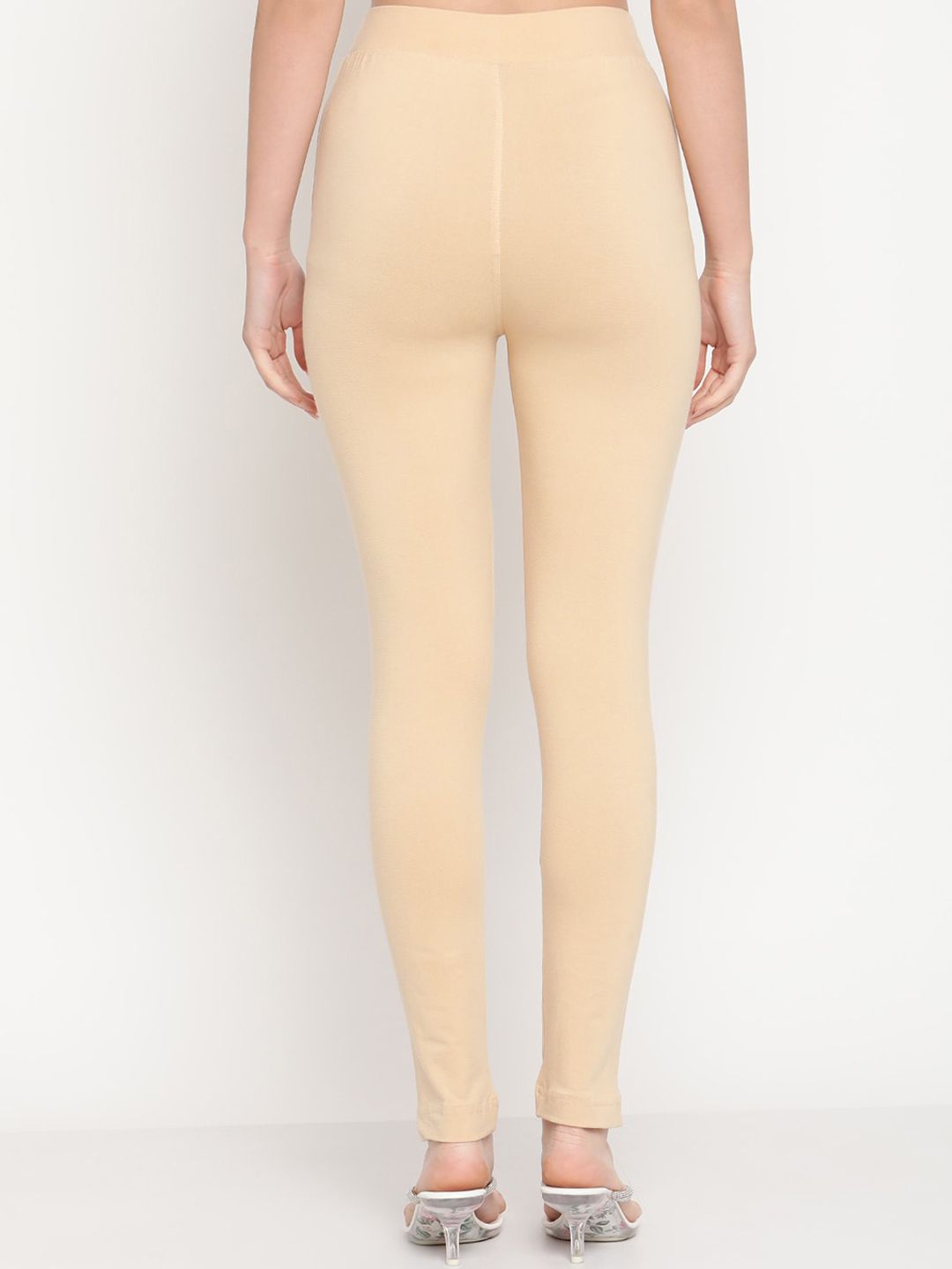 TAG 7 Women Beige & Maroon Pack of 2 Straight Fit Ankle-Length Leggings | Grocsy