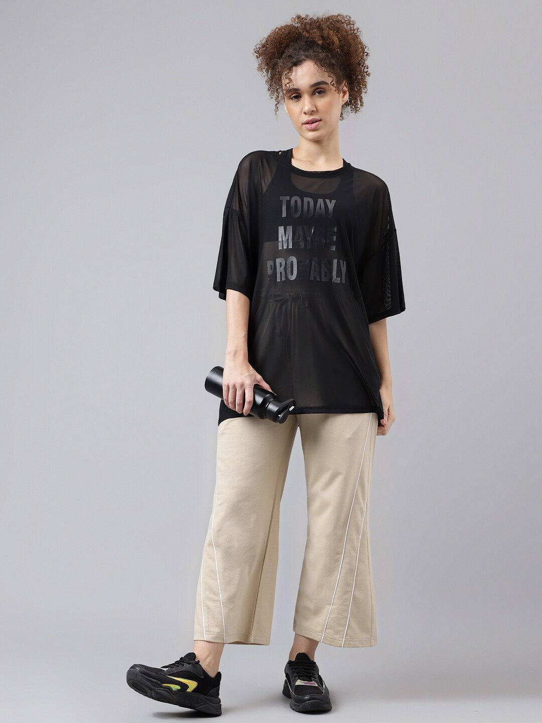 MKH Typography Printed Relaxed Fit Sheer Dri-FIT T-shirt | Grocsy