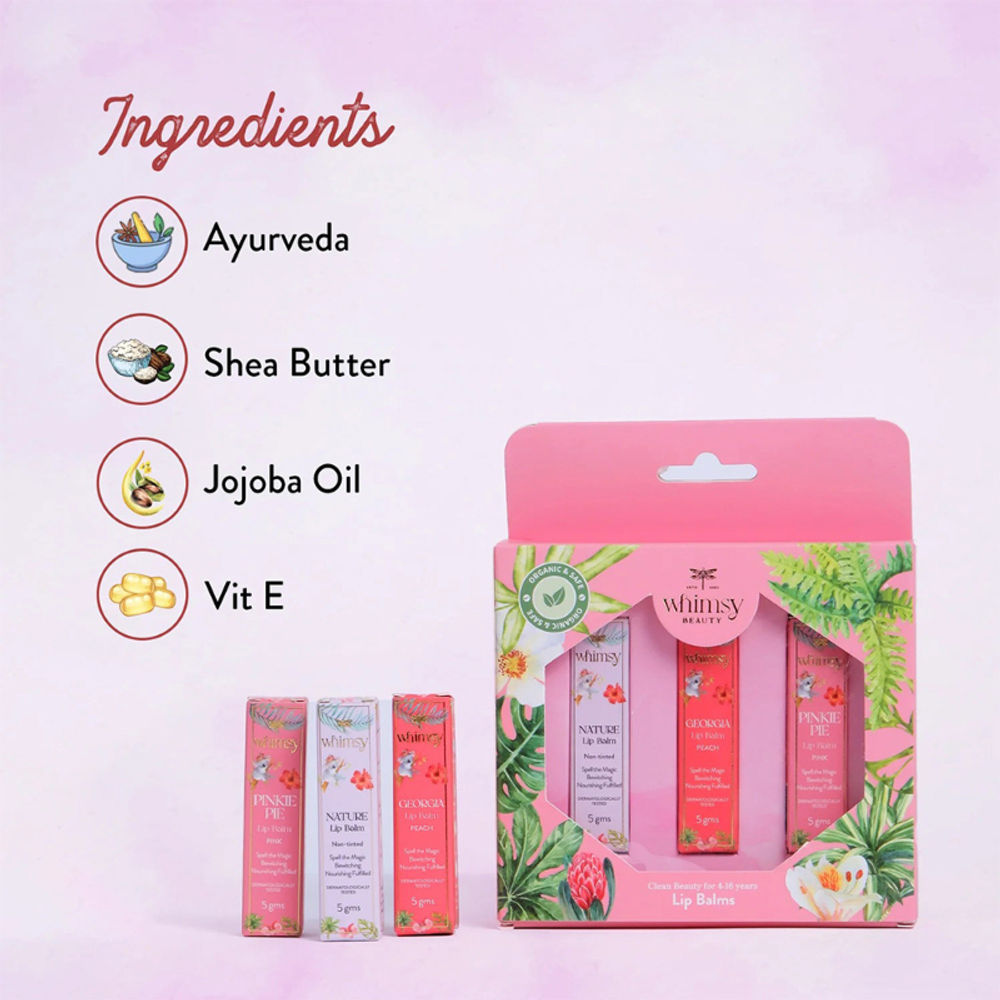 Whimsy Beauty Safe & Organic Essential Care Lip Balm Kit | Grocsy