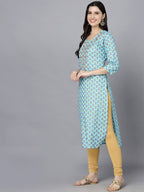 HERE&NOW Women Ethnic Motifs Printed Flared Sleeves Kurta | Grocsy