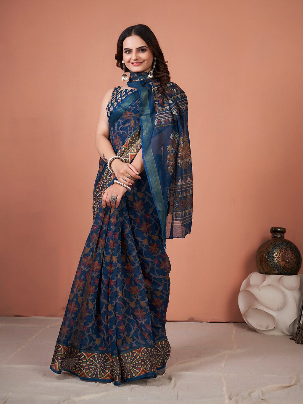 Saree Mall Floral Printed Sarees | Grocsy